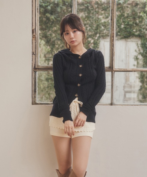 M DOLLY(エムドリー)の「cable knit mistera pants/ケーブルニットミステラパンツ(その他パンツ・レディース・アイボリー/グレー・FREE)」の7枚目の写真