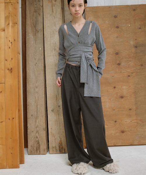 leinwande(ラインヴァンド)の「Baggy Easy Trousers(スラックス・レディース・グレー/グリーン・SMALL/MEDIUM)」の3枚目の写真