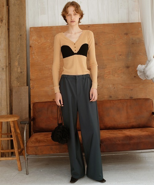 leinwande(ラインヴァンド)の「Baggy Easy Trousers(スラックス・レディース・グレー/グリーン・SMALL/MEDIUM)」の8枚目の写真