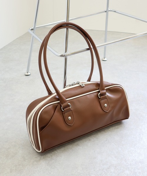 COLDE （コルデ）の「横長ボストンバッグ（ボストンバッグ・レディース・ブラウン/ブラック/シルバー・FREE）」の3枚目の写真