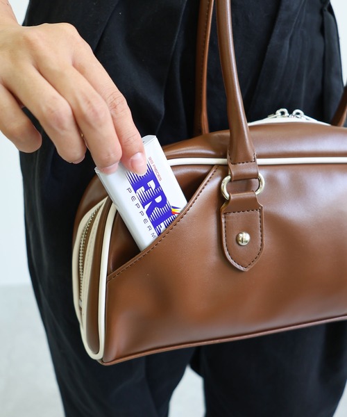COLDE （コルデ）の「横長ボストンバッグ（ボストンバッグ・レディース・ブラウン/ブラック/シルバー・FREE）」の4枚目の写真