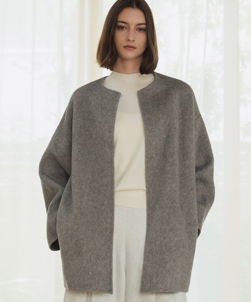 ウールノーカラーミドルコート SENTDALE WOOL セントデールウール ノーカラー ミドル コート