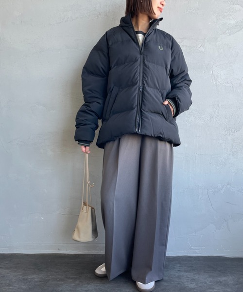 希少 FRED PERRY フレッドペリー 刺繍ロゴ ボンバージャケット 短丈 Tennis Badge Bomber Jacket(S 608：NAVY): | FRED PERRY JAPAN