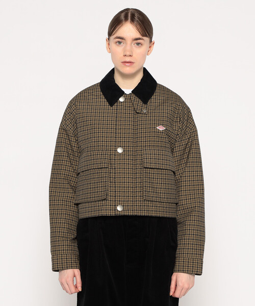 WOMEN'S NYLON TUSSAH SHORT JACKET PLAID（ダウンジャケット/コート