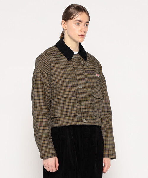 WOMEN'S NYLON TUSSAH SHORT JACKET PLAID（ダウンジャケット/コート