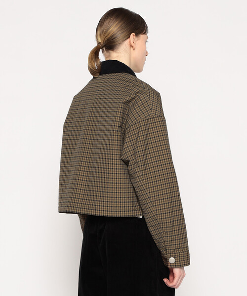 WOMEN'S NYLON TUSSAH SHORT JACKET PLAID（ダウンジャケット/コート