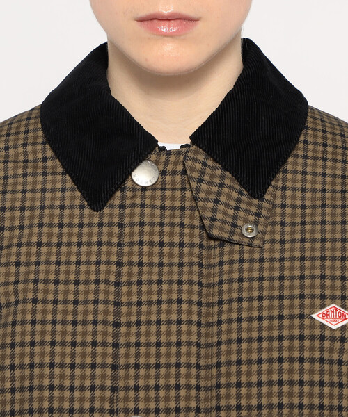 WOMEN'S NYLON TUSSAH SHORT JACKET PLAID（ダウンジャケット/コート