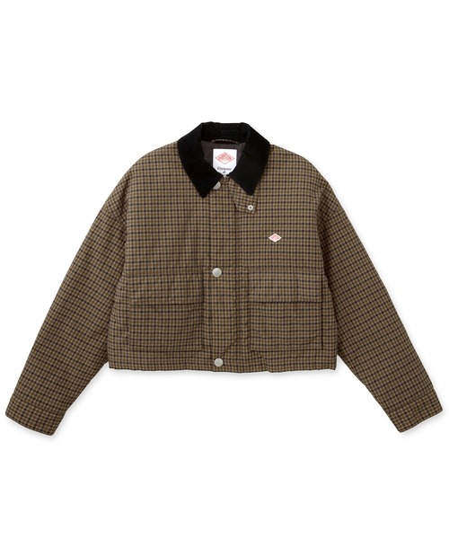 WOMEN'S NYLON TUSSAH SHORT JACKET PLAID（ダウンジャケット/コート