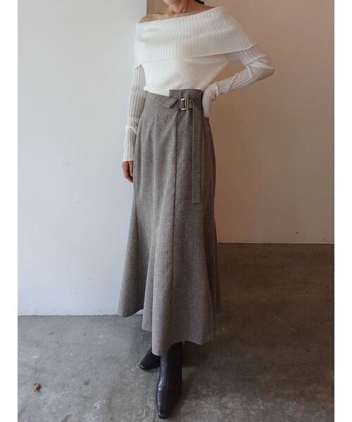 ネップツイードラペルマーメイドスカート（スカート）｜LAGUNAMOON