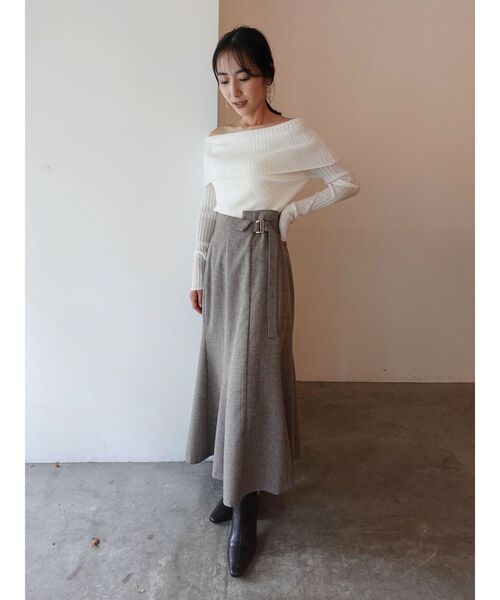 LAGUNAMOON（ラグナムーン）の「ネップツイードラペルマーメイドスカート（スカート・レディース・モカ/ライトグレー/カーキ・SMALL/MEDIUM）」の10枚目の写真