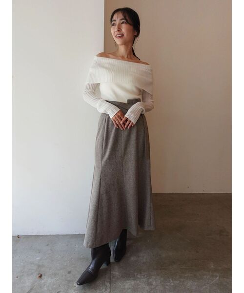 LAGUNAMOON（ラグナムーン）の「ネップツイードラペルマーメイドスカート（スカート・レディース・モカ/ライトグレー/カーキ・SMALL/MEDIUM）」の18枚目の写真