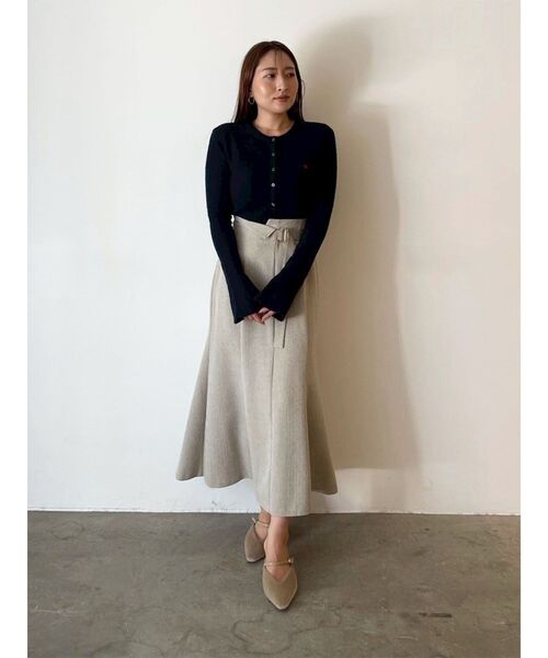ネップツイードラペルマーメイドスカート（スカート