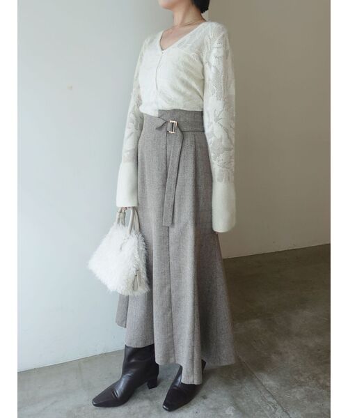 LAGUNAMOON（ラグナムーン）の「ネップツイードラペルマーメイドスカート（スカート・レディース・モカ/ライトグレー/カーキ・SMALL/MEDIUM）」の22枚目の写真