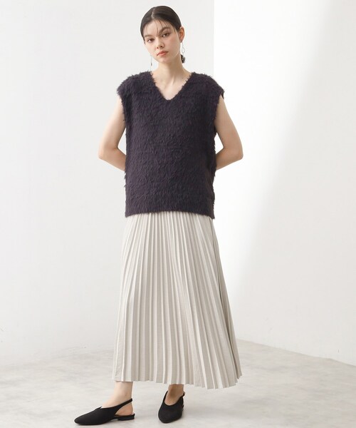 THE SHOP TK （ザ ショップ ティーケー ）の「スエードプリーツスカート【洗える】（スカート・レディース・スミクロ/アイボリー・12/13）」の7枚目の写真