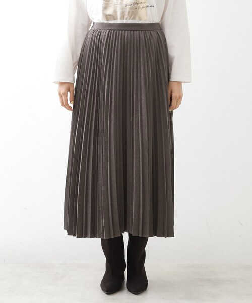 THE SHOP TK （ザ ショップ ティーケー ）の「スエードプリーツスカート【洗える】（スカート・レディース・スミクロ/アイボリー・12/13）」の13枚目の写真