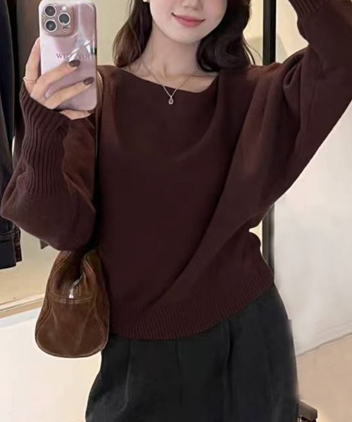 セール】2WAYオフショルダーニットトップス（ニット/セーター