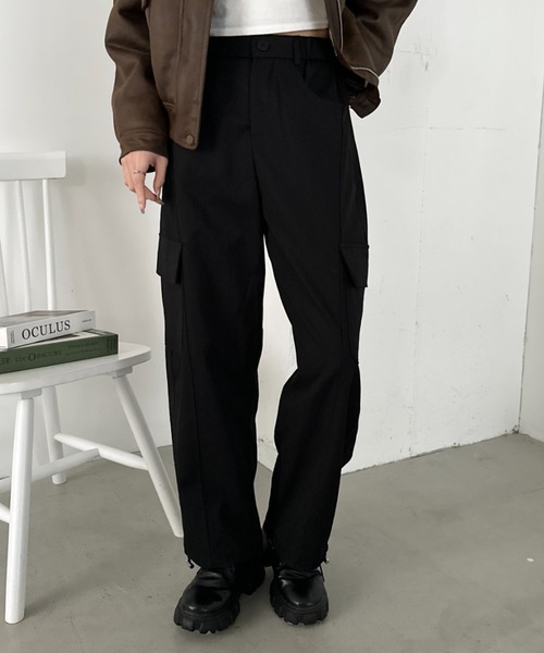 CLEA(クレア)の「イージーワイドカーゴパンツ(カーゴパンツ・レディース・ネイビー/カーキ/ブラック/グレー・M)」の7枚目の写真