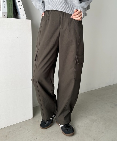 CLEA(クレア)の「イージーワイドカーゴパンツ(カーゴパンツ・レディース・ネイビー/カーキ/ブラック/グレー・M)」の20枚目の写真