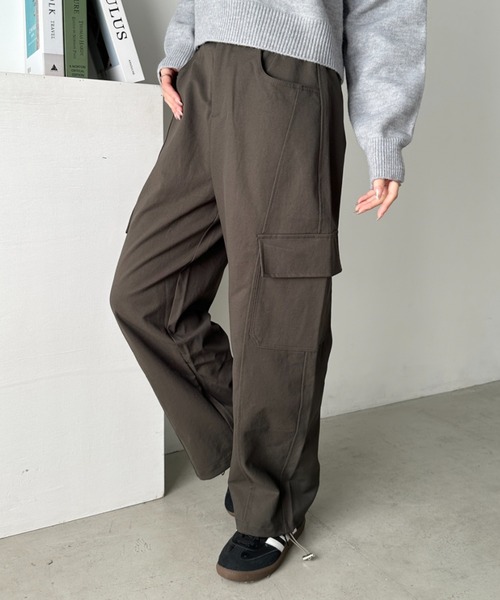 CLEA(クレア)の「イージーワイドカーゴパンツ(カーゴパンツ・レディース・ネイビー/カーキ/ブラック/グレー・M)」の17枚目の写真