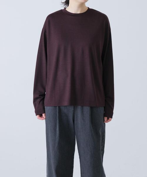 かぐれ(カグレ)の「ウォッシャブルウールプルオーバー(Tシャツ/カットソー・レディース・ブラック/レッド/ブラウン・FREE)」の2枚目の写真