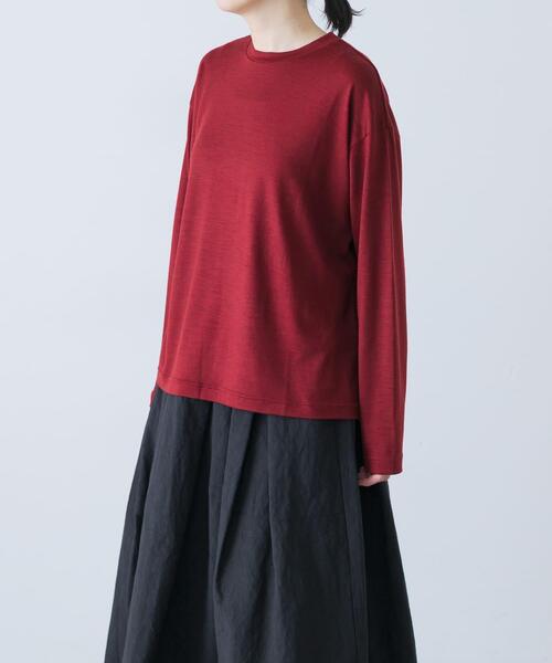 かぐれ(カグレ)の「ウォッシャブルウールプルオーバー(Tシャツ/カットソー・レディース・ブラック/レッド/ブラウン・FREE)」の6枚目の写真