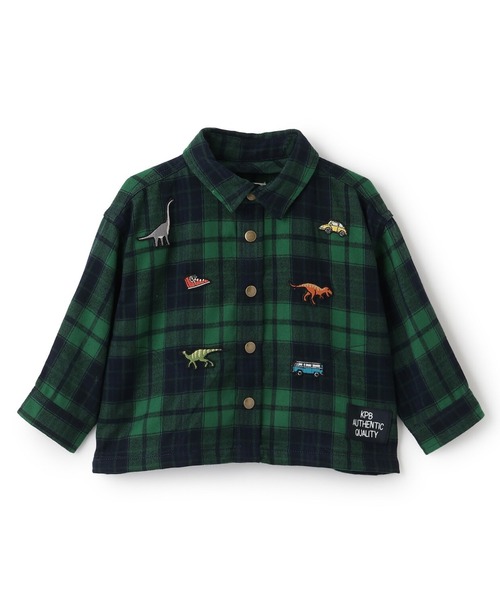 KP BOY（ケーピーボーイ）の「フーデット チェックシャツ（シャツ/ブラウス・キッズ・グリーン/イエロー・90cm/110cm/120cm/130cm/140cm/100cm）」の17枚目の写真