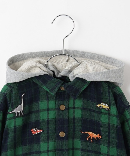 KP BOY（ケーピーボーイ）の「フーデット チェックシャツ（シャツ/ブラウス・キッズ・グリーン/イエロー・90cm/110cm/120cm/130cm/140cm/100cm）」の18枚目の写真