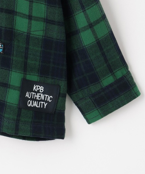 KP BOY（ケーピーボーイ）の「フーデット チェックシャツ（シャツ/ブラウス・キッズ・グリーン/イエロー・90cm/110cm/120cm/130cm/140cm/100cm）」の22枚目の写真