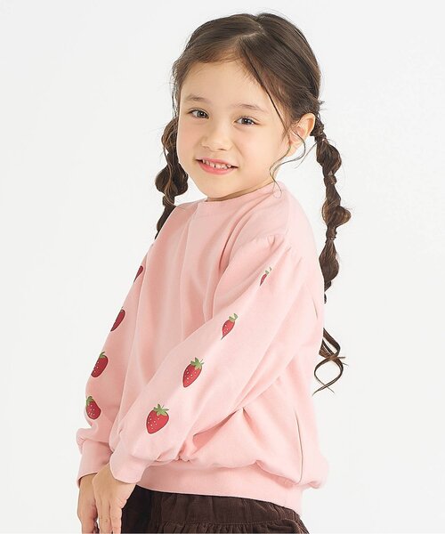 apres les cours（アプレレクール）の「【WEB限定】袖モチーフトレーナー/7days Style_ジュニア対応（スウェット・キッズ・アイボリー/ピンク/ブラック/サックスブルー/ラベンダー・80/90/100/110/120/130/140）」の5枚目の写真