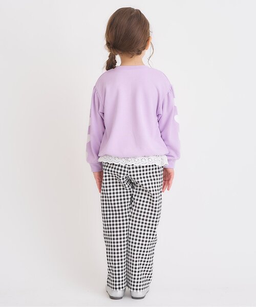 apres les cours（アプレレクール）の「【WEB限定】袖モチーフトレーナー/7days Style_ジュニア対応（スウェット・キッズ・アイボリー/ピンク/ブラック/サックスブルー/ラベンダー・80/90/100/110/120/130/140）」の21枚目の写真