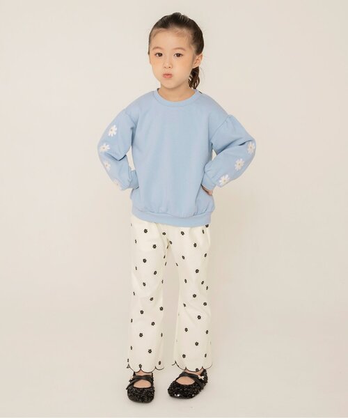 apres les cours（アプレレクール）の「【WEB限定】袖モチーフトレーナー/7days Style_ジュニア対応（スウェット・キッズ・アイボリー/ピンク/ブラック/サックスブルー/ラベンダー・80/90/100/110/120/130/140）」の15枚目の写真