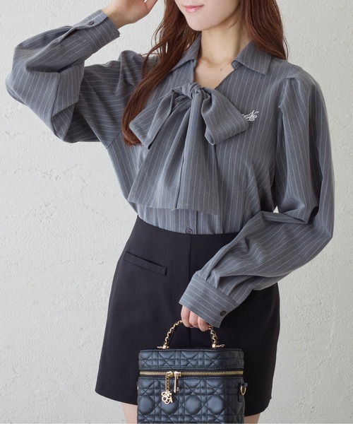 one after another NICE CLAUP（ワンアフターアナザーナイスクラップ）の「取り外し可能/ボウタイブラウス（シャツ/ブラウス・レディース・グレー系その他/ブラック系その他/オフホワイト・FREE）」の21枚目の写真