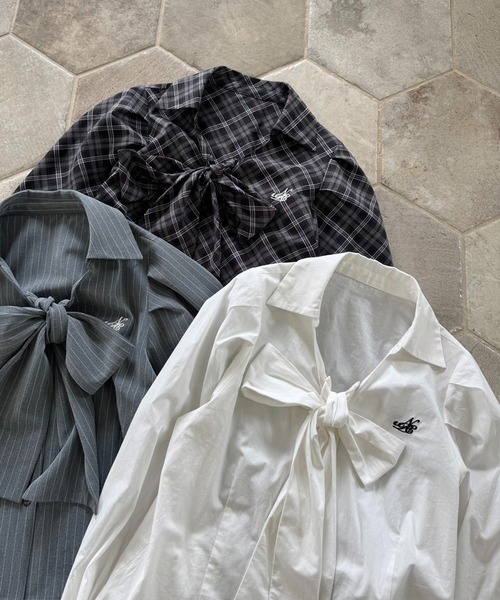 one after another NICE CLAUP（ワンアフターアナザーナイスクラップ）の「取り外し可能/ボウタイブラウス（シャツ/ブラウス・レディース・グレー系その他/ブラック系その他/オフホワイト・FREE）」の22枚目の写真