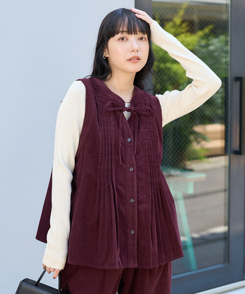 BSRABBIT コーデュロイベスト セットアップ対応】トリコットコーデュロイ ベスト（47-01VM06-205