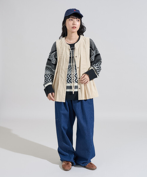 FREAK'S STORE(フリークスストア)の「コーデュロイ ピンタックベスト<セットアップ対応>(ベスト・レディース・ナチュラル/ネイビー/ワインレッド・フリ-)」の19枚目の写真
