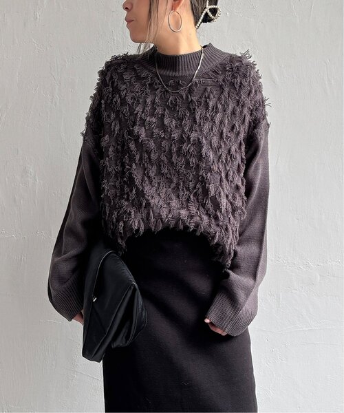 LBC（エルビーシー）の「フリンジニットプルオーバー（ニット/セーター・レディース・チャコール/オフホワイト/ミント・M）」の19枚目の写真