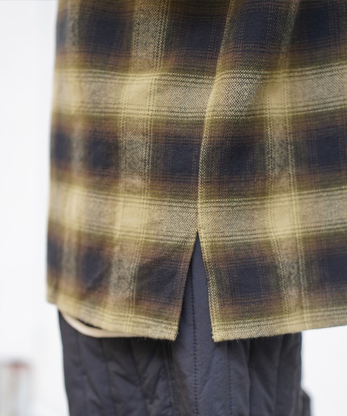 Aphlotus（アプロタス）の「オーバーサイズオンブレチェックシャツ（シャツ/ブラウス・メンズ・ブラウン/ベージュ・LARGE/MEDIUM/SMALL）」の5枚目の写真