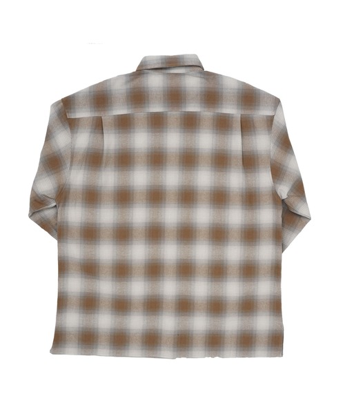 Aphlotus（アプロタス）の「オーバーサイズオンブレチェックシャツ（シャツ/ブラウス・メンズ・ブラウン/ベージュ・LARGE/MEDIUM/SMALL）」の7枚目の写真