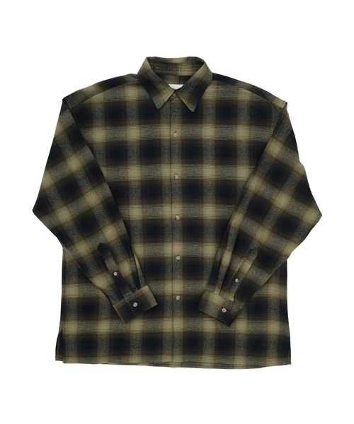 Aphlotus（アプロタス）の「オーバーサイズオンブレチェックシャツ（シャツ/ブラウス・メンズ・ブラウン/ベージュ・LARGE/MEDIUM/SMALL）」の9枚目の写真