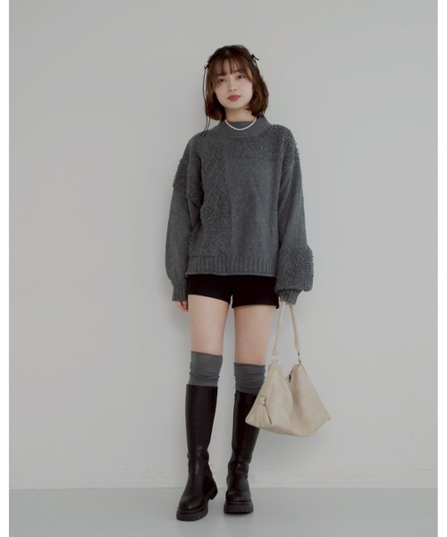 JUMELLE(ジュメロ)の「mix pattern knit(ニット/セーター・レディース・チャコール・MEDIUM)」の11枚目の写真