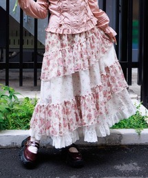 axes femme | 小花×レースパッチワークスカート(スカート)