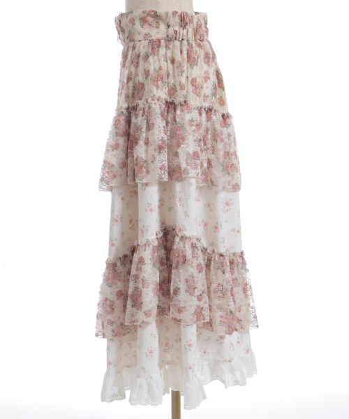axes femme(アクシーズファム)の「小花×レースパッチワークスカート(スカート・レディース・クリーム/ピンク・FREE)」の11枚目の写真