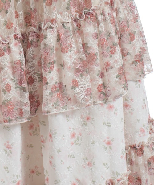 axes femme(アクシーズファム)の「小花×レースパッチワークスカート(スカート・レディース・クリーム/ピンク・FREE)」の16枚目の写真