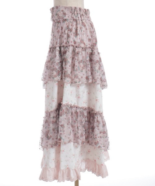 axes femme(アクシーズファム)の「小花×レースパッチワークスカート(スカート・レディース・クリーム/ピンク・FREE)」の20枚目の写真