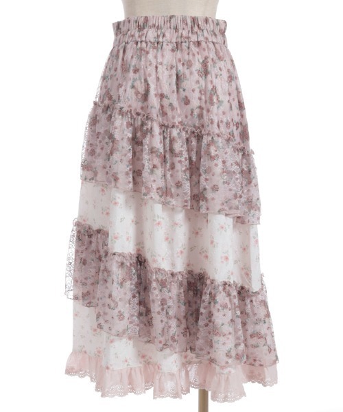 axes femme(アクシーズファム)の「小花×レースパッチワークスカート(スカート・レディース・クリーム/ピンク・FREE)」の21枚目の写真