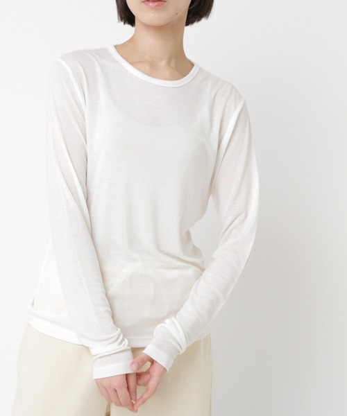 RNA-N（アールエヌエーエヌ）の「M2547 ウールブレンドプルオーバー（Tシャツ/カットソー・レディース・ホワイト/グレー/キナリ/ブラック・FREE）」の2枚目の写真