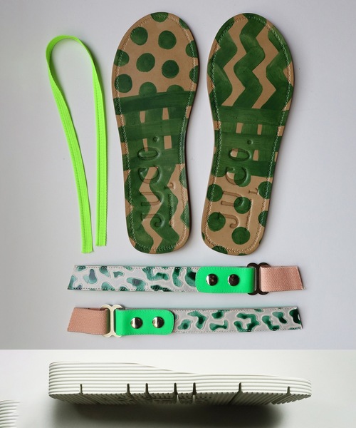 JUCO.（ジュコ）の「あなたのくせっ毛サンダル_Green×White sole（サンダル・レディース・ホワイト×グリーン・22.5cm/23.5cm/24.5cm/25.5cm/26.5cm）」の13枚目の写真