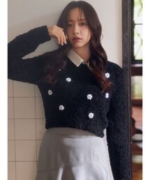 RESEXXY | シャツドッキングニットトップス(ニット/セーター)