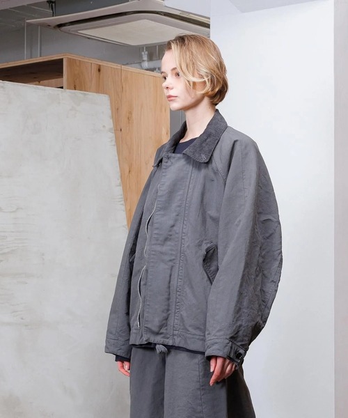 VOAAOV（ヴォアーブ）の「【VOAAOV】 DOUBLE FACE GARMENT DYE Blouson（ブルゾン・メンズ・ネイビー/ブラック/チャコールグレー・0/2/1）」の7枚目の写真