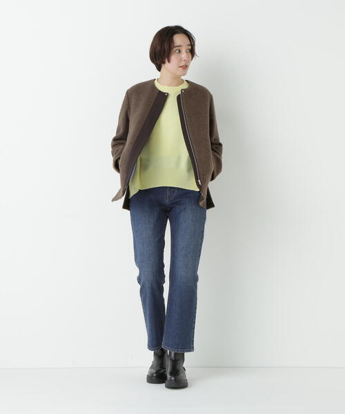 human woman（ヒューマンウーマン）の「◆スライバージップジャケット（ブルゾン・レディース・グリーン/ブラウン/ネイビー・MEDIUM）」の8枚目の写真